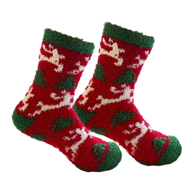 Calcetines de Navidad, calcetines cálidos de invierno, divertidos para mujeres, niñas, regalos, calcetines cómodos y acogedores, calcetines de Yinane Calcetines peludos de invierno