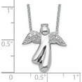 thumbnail image 6 of Sterling Silver Rhodium-Plated Diamond Angel Necklace Made In India qg2054-18, 6 of 6