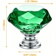thumbnail image 2 of IQUALITE 12 Pack Diamond Crystal Glass Drawer Knobs 30mm Aluminum Base Cabinet Hardware, Green, 2 of 4