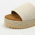 thumbnail image 2 of Dakaela Platform Sandals Women Espadrilles Slip on Wedge Slides Walking Vacation Summer Shoes Beige 7, 2 of 6
