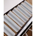 thumbnail image 3 of Grey Stripe Stair Treads Non Slip for Steps Geometric Pattern White Stripes Modern 7 Pcs Reusable Adhesive Stair Runner Mats for Dogs Elders Carpet Treads Rugs for Staircase 8x30 In, 3 of 7
