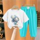 thumbnail image 2 of Odeerbi 2-12 Años Niño Niña Conjunto de Verano Camiseta de Manga Corta de Algodón Ice Silk Pantalón de Chándal Conjunto de Dos Piezas de Ropa Interior Estampada, 2 of 4