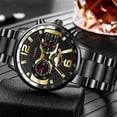 thumbnail image 3 of Fashion Sport Men's Stainless Steel Steel Band Quartz Analog Wrist Watch, 3 of 8