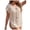 Beige, variant on Enridrech Womens Swimsuit Summer Cover up Crochet Bathing Suit Short Sleeve Tops Hollow out Vacation Beach Top