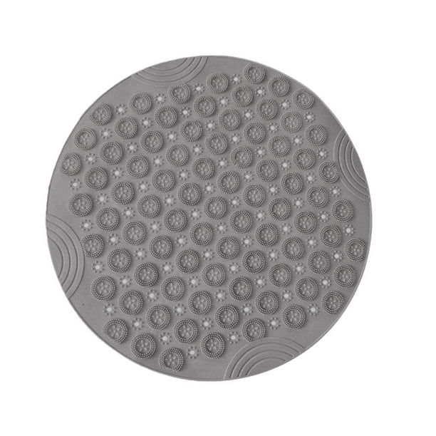 Bearachild Alfombrillas de ducha antideslizantes suaves y cómodas para duchas interiores Enjuague la alfombrilla y póngala a secar al aire gris Juegos de accesorios de baño gris, 1 66 cm * 66 cm