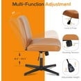 thumbnail image 4 of Criss Cross Chair, Cross Legged Office Chair, Wide Comfty Desk Chair, No Wheels Armless Computer Task Chair, Swivel Vanity Home Chair, Height Adjustable, 4 of 12