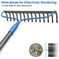 thumbnail image 4 of DEROFIT Heavy Duty Garden Bow Rake, 14 Tines Rake for Leaves, Metal Thatch Rake Yard Gardening Tools, 6ft, Blue, 4 of 5