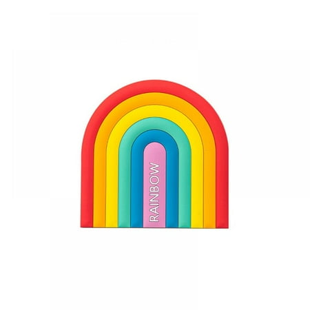 

Colorful Coasters for Drinks Absorbent Drink Coaster Set Silicone Rainbow Coasters for Kids Coffee Table Desk