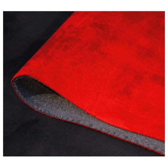 Bright Red Microsuede Deluxe Foam Backed Headliner Fabric for Car Interiors Crimson Micro Suede Roof and Panel Lining - 108"x60" (3 Yards)