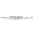thumbnail image 2 of Gem Stone King 925 Sterling Silver and 10K Yellow Gold White Lab Grown Diamond Tennis Bracelet for Women (1.92 Cttw, Gemstone April Birthstone, Fully Adjustable up to 9 inch), 2 of 4