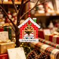 thumbnail image 5 of den Christmas Tree Ornaments, Vintage Style Hanging Wood Pendants Warm Holiday Decor for Home, Mantel, Window Red, 5 of 6