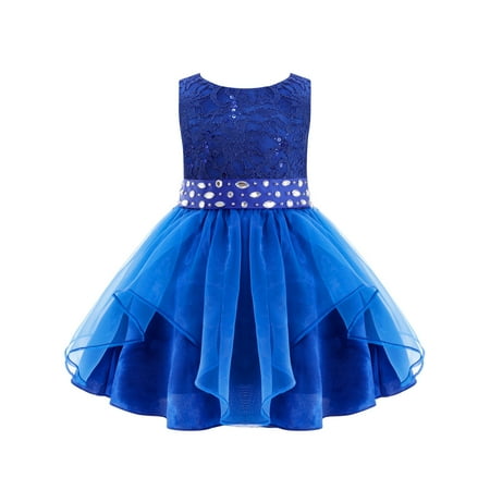 

DPOIS Toddler Baby Girls Sequin Lace Party Dresses Special Occasion Baptism Dress Ball Gown