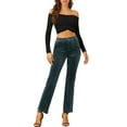 thumbnail image 2 of INSPIRE CHIC Women's Velvet Elegant High Waist Trousers with Pockets Work Ankle Pants XL Grey, 2 of 5