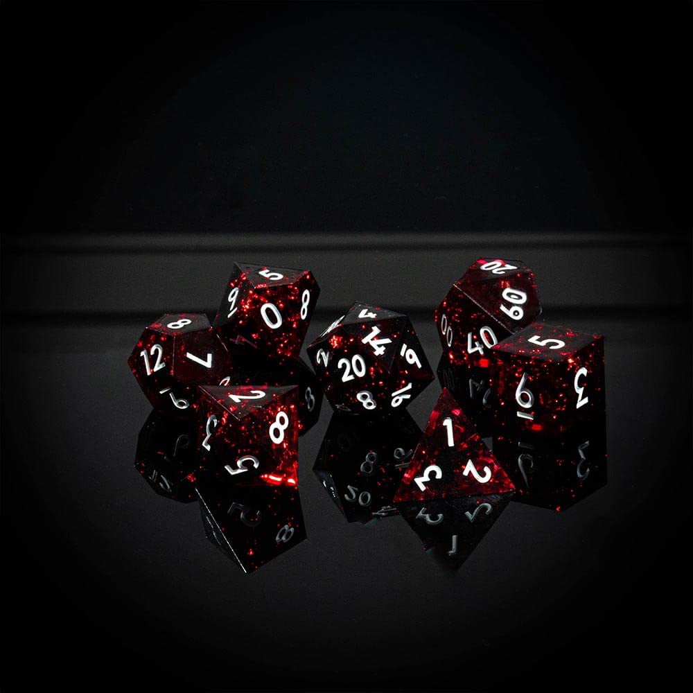 1985 Games Ruby Red RPG Dice Set – Polyhedral DND Dice Retro VHS Box