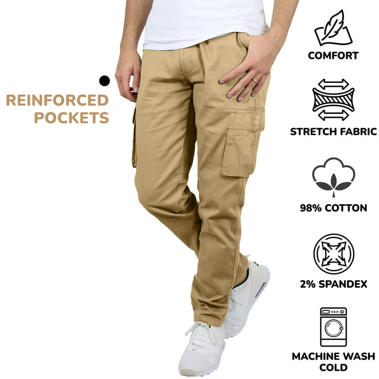 【mnem】Max Cotton Cargo Pants Men's Cotton Flex Stretch Classic Cargo Pants - Walmart.com