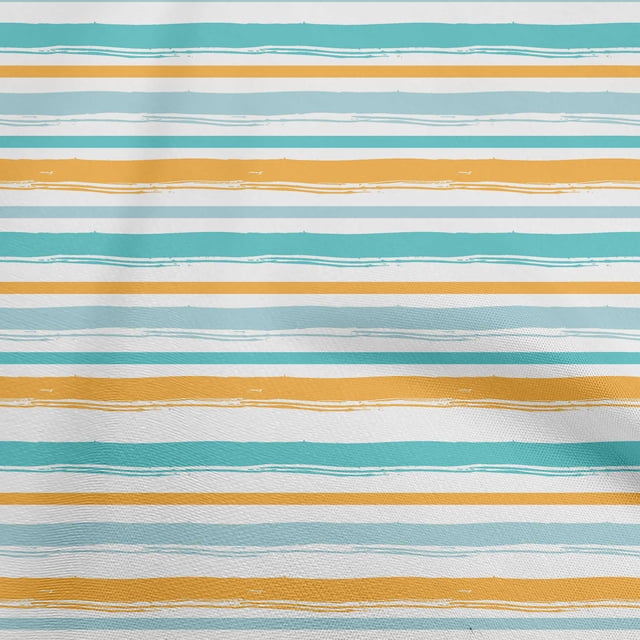oneOone Viscose Jersey Turquoise Blue Fabric Stripes Sewing Craft Projects Fabric Prints By Yard 60 Inch Wide