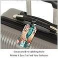 thumbnail image 3 of Square 2Pack PU Leather Alpaca Cruise Luggage Tag with Privacy Cover and Name ID Tag for Travel Handbags Backpacks Luggage Tags, 3 of 6