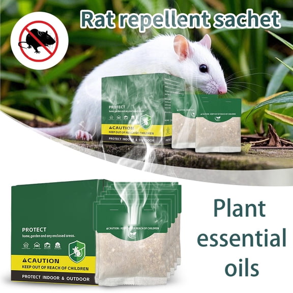 Rat Repellent Sachets - 12 Pack Natural Peppermint Oil Mouse Repellent for Indoor and Outdoor, Plant-Based Essential Oil Rodent Repellent for Closets, Kitchens, Garages, Bedrooms & Vehicles