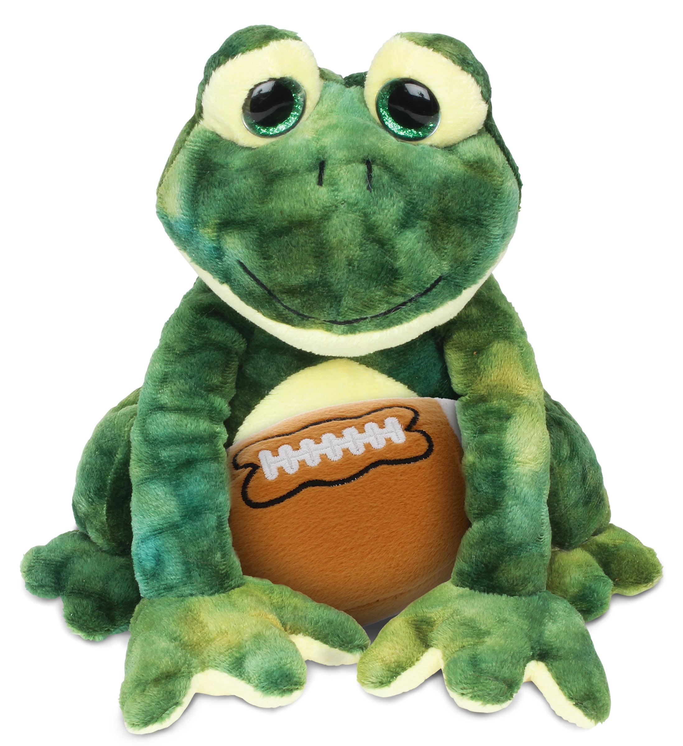 DolliBu Frog Stuffed Animal with Football Plush Soft Huggable Squat