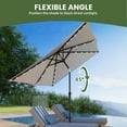 thumbnail image 6 of Uforic 6.5' x 10' Patio Umbrellas with 26 LED Lights,Outdoor Portable Shade Market Table Umbrella with Push Button Tilt & Adjust Crank, UV Resistant, Khaki, 6 of 9