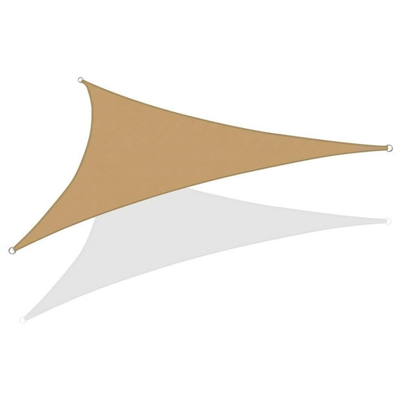 Triangle Sun Shade Sail 20 x 20 x 20 Ft UV Block Fabric - Beige Tan