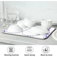 thumbnail image 7 of FREEAMG Dish Drying Mat, Purple Floral Bouquet Microfiber Kitchen Dish Pads Super Absorbent Dish Drainer Mat Fast Drying Heat-resistant Drying Mat for Kitchen Counter, 16"x18", 7 of 7