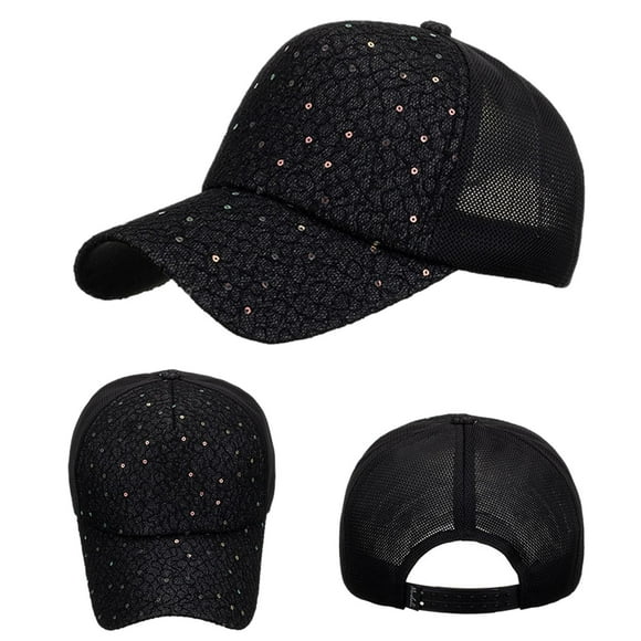 Pavied Baseball Cap Visor Hats Fashion Women Men Breathable Beach Adjustable Baseball Cap Hip Hop Hat Sun Hat Snapback Hats Hats for Men Black One Size