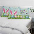 thumbnail image 3 of Easter Pillow Covers, Linen Long Throw Pillow Case, Spring Easter Eggs Bunny Butterflies Wooden Grain Holiday Pillow Protector Decorative Cushion Cover for Living Room/Bedroom 12" x 20", 3 of 8