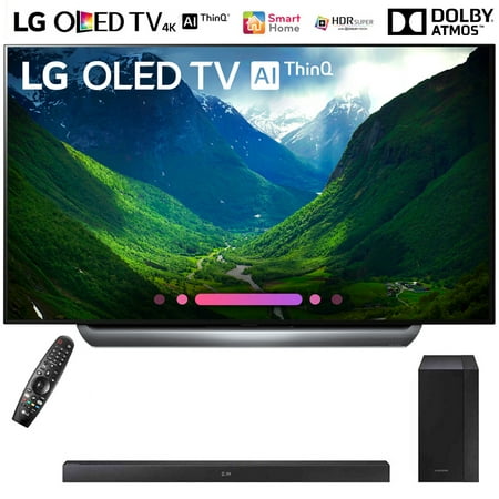LG OLED65C8PUA 65"-Class C8 OLED 4K HDR AI Smart TV (2018 Model) with Samsung 200W 2.1ch Soundbar w/ Wireless Subwoofer