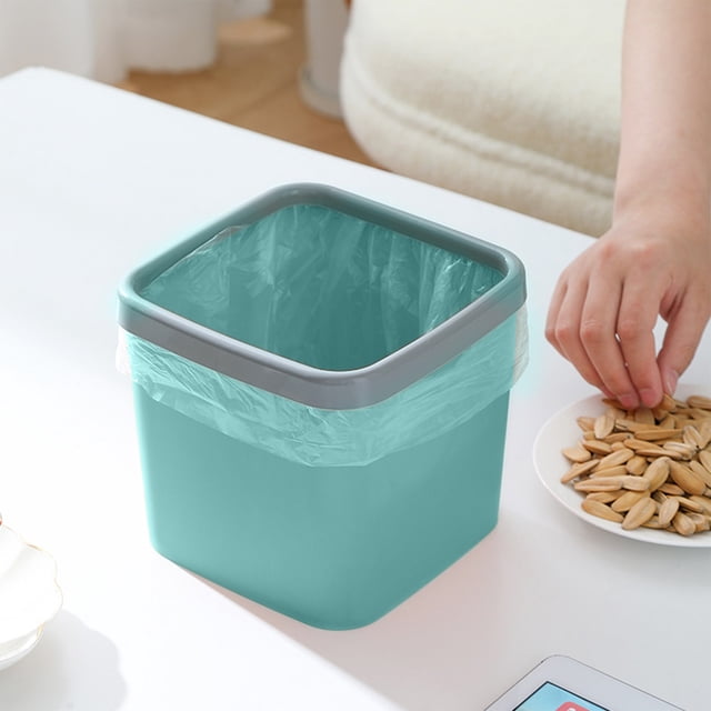 HOZADOIE Desktop Trash Can Storage & Organization Mini Trash Can Miniature Plastic Trash Can Pressure Ring Countertop Trash Can for Bathroom Office Kitchen Desk Coffee Table