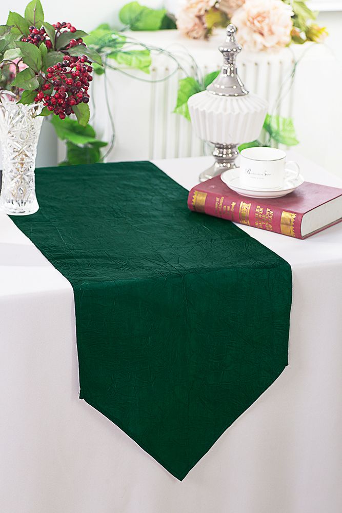 Wedding Linens Inc. (2pcs) 13"x108" Crushed Crinkle Taffeta Table