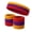 Gold Yellow/Purple/Red, variant on Couver 3 Color Striped Terry Sports Sweat Headband & Wristband 3 Pieces Set, One Size (Bright Pink/Bright Green/White)
