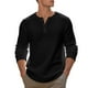 thumbnail image 5 of pstuiky camisas de manga larga para hombre, Blusas casuales con botones y cuello redondo de manga larga con degradado para hombre top de hombre l, 5 of 9