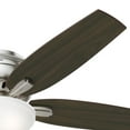 thumbnail image 6 of Hunter 52 inch Indoor Ceiling Fan with LED Light - Ceiling Fan with Pull Chain, For Bedroom or Living Room, Low Profile Mount, No Remote, 5 Blades, Includes Bulbs- Newsome 53315, Brushed Nickel, 6 of 16