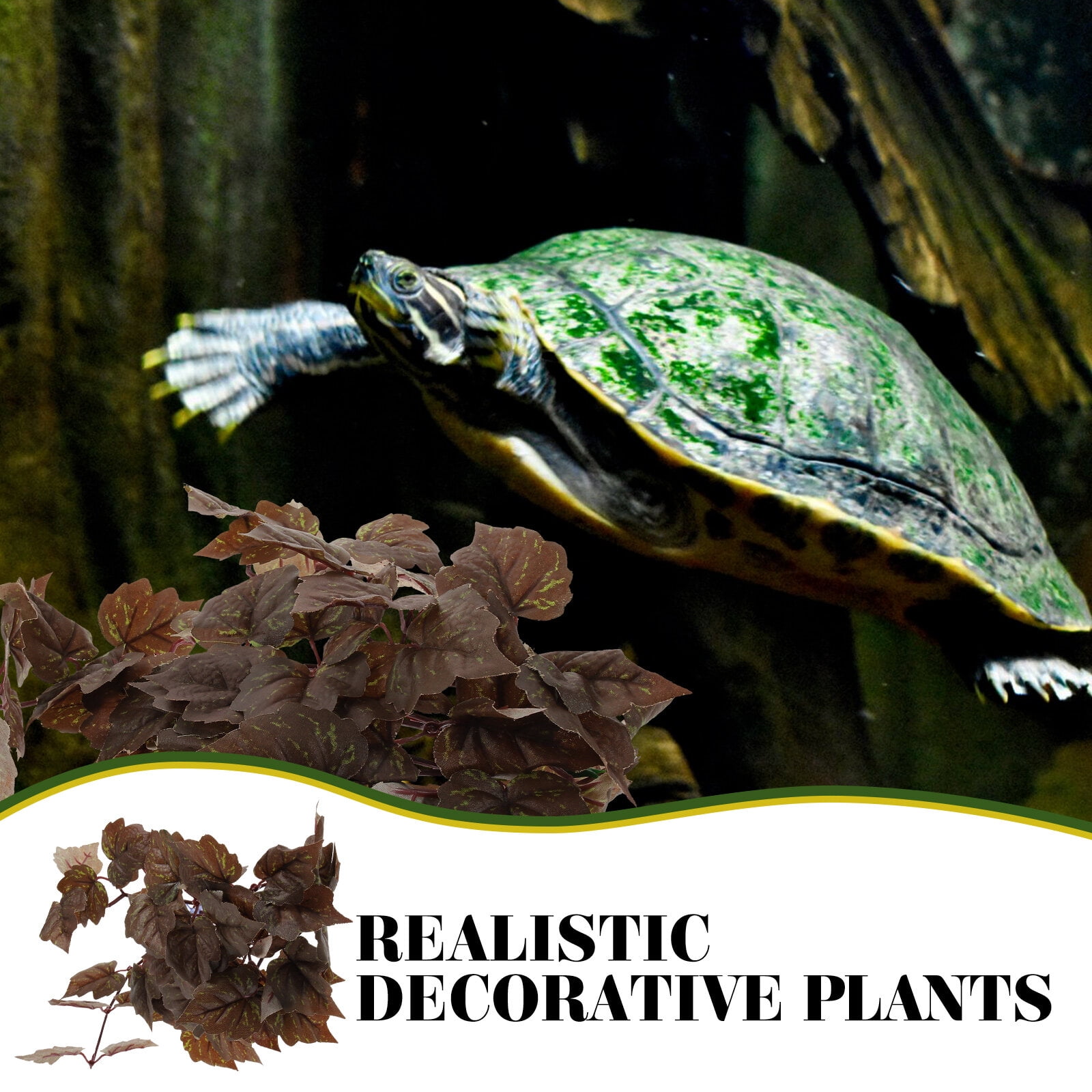 Reptile Plants for Terrarium Amphibian Habitat Decor Artificial Hanging