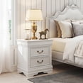 thumbnail image 2 of Aukfa 2-Drawer Nightstand, Mid-Century Modern Wood Bedside Table for Bedroom/Living Room/Guest Room,White, 2 of 6