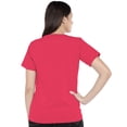 thumbnail image 3 of eloria Women's T-Shirt V-Neck Half Sleeve Casual Top Magenta, 3 of 6