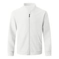 thumbnail image 6 of YLSDY Men's Stand Collar Waffle Track Jackets Outdoor Casual Long Sleeve Full Zip Outerwear Sports Coat with Pockets White XXXL, 6 of 9