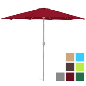 Yescom 9ft Led Lighted Patio Market Umbrella Outdoor Solar Powered Table Umbrella 8 Ribs 32 Lights Uv30 Walmart Com Walmart Com