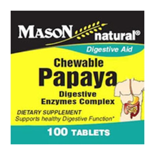 Mason Natural Papaya Digestive Enzymes Complex Chewable Tablets 100