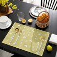 thumbnail image 3 of Yellow Spring Easter Placemats Set of 4, Cute Bunny Botanical Placemats for Dining Table, Place Mats for Kitchen Tabletop, Waterproof Wipeable Dining Table Mats Set, 3 of 9