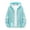 *Light Blue, variant on Men's Iridescent Shiny Hooded Jacket with Pockets , Sunscreen Lightweight Zip Up Festival Coat For Men,White,XS-2XL