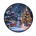 thumbnail image 2 of 36.2 Inch Round Floor Mat Snowman Next To Christmas Tree Carpet Decor Rug for Living Room Bedroom, 2 of 6