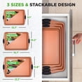thumbnail image 6 of 6pcs Commercial Quality Baking Sheet Pan Set, Carbon Steel Cookie Sheet, Warp Resistant Baker's Half Sheet Pan, Cookie Tray Pans for Baking, Roasting Dishwasher Safe Black gold, 6 of 6