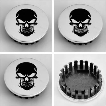 4Pcs Custom Skull Car Wheel Hub Caps, Rim Center Caps for Cadillac Chevy GMC 66mm/2.6'' #9597375，9595010 SK1-066S