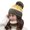 Army Green, variant on Naierhg Beanie 2Pcs/Set Autumn Winter Women Beanies Hat Scarf Contrast Color Stripe Plush Lining Fluffy Ball Knitting Cap for OutdoorBlack