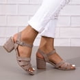 thumbnail image 5 of SACFOF Women's Low Heels for Women Open Toe Ankle Strap Block Chunky Heel Sandals Party Wedding Dress Pumps Shoes, 5 of 6