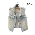 thumbnail image 2 of Minnieouse Chaleco vaquero de fiesta para hombre y mujer, para acampar, viajar, senderismo, adultos, chaqueta sin mangas con botones, ropa, regalo Camisetas sin mangas Azul claro 4XL, 2 of 6