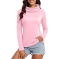 thumbnail image 7 of QATAINLAV Women UPF 50+ Long Sleeve Shirts UV Protection Lightweight Sun Hoodie Outdoor Face Mask Hooded Workout Tops with Thumb Holes Pink XXXL, 7 of 7