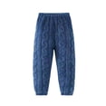 thumbnail image 2 of HAOTAGS Girls Winter Lounge Pants (2-11) Elastic Waist Slim Wide Leg Thick Warm Flannel Sweatpants Navy Size 5, 2 of 6